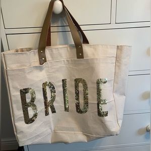 Mudpie Sequin Bride Canvas Tote-used once